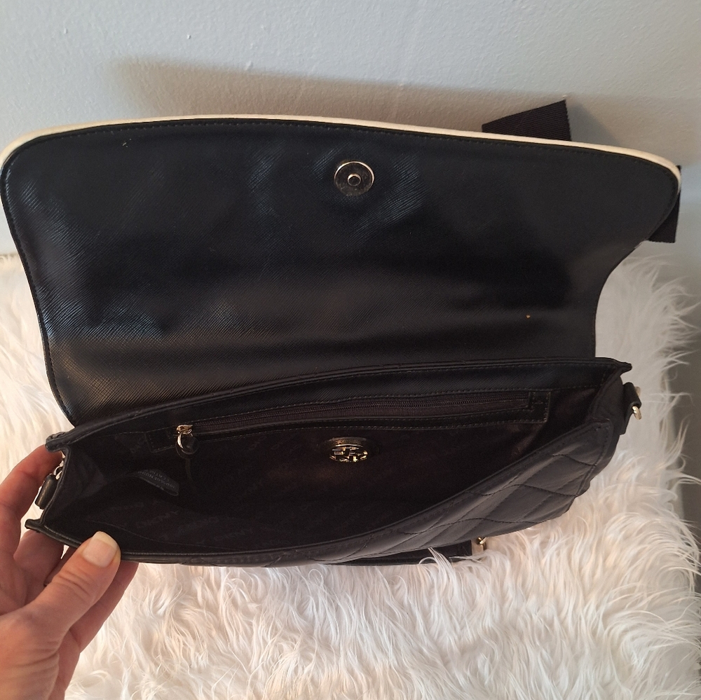 Donna Karan DKNY quilted rosette leather bag purse - Picture 5 of 6